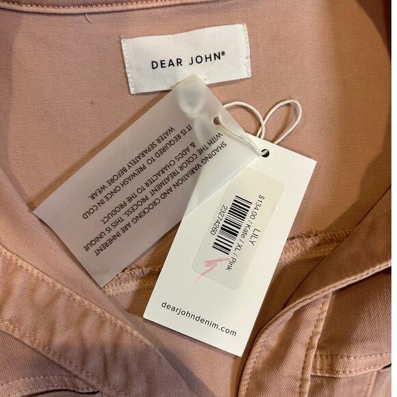 NWT DEAR JOHN Pink Denim Tencel Blend Mini Cap Sleeve Short Lily Dress Womens XL - Picture 7 of 11